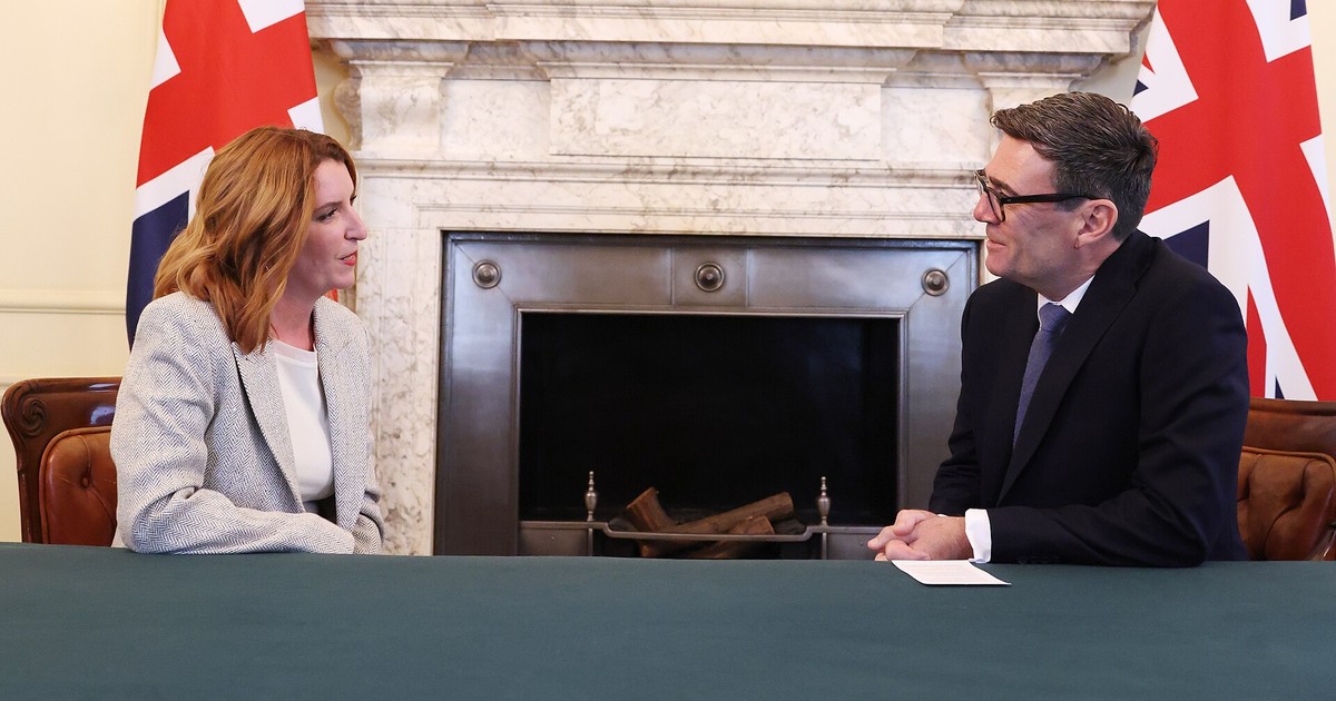 Andy Burnham (right) with Louise Haigh at Downing Street - the prime minister has opened an EU free movement debate