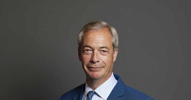 Official UK Parliament portrait of Nigel Farage, the Reform UK leader